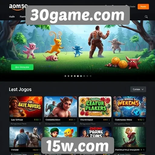 Interface do usuário do site 30game.com é intuitiva